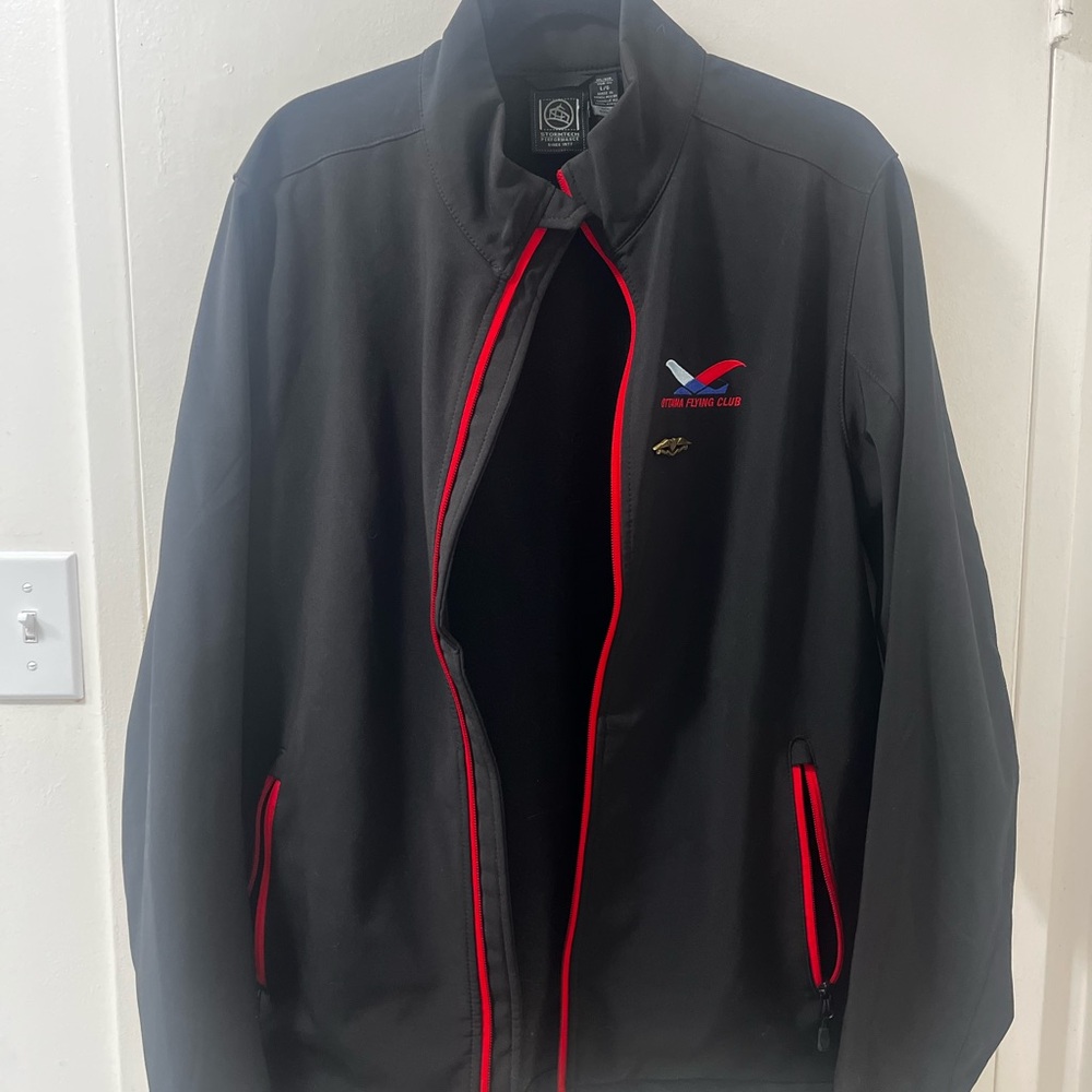Storm Black Windbreaker with Red Trim